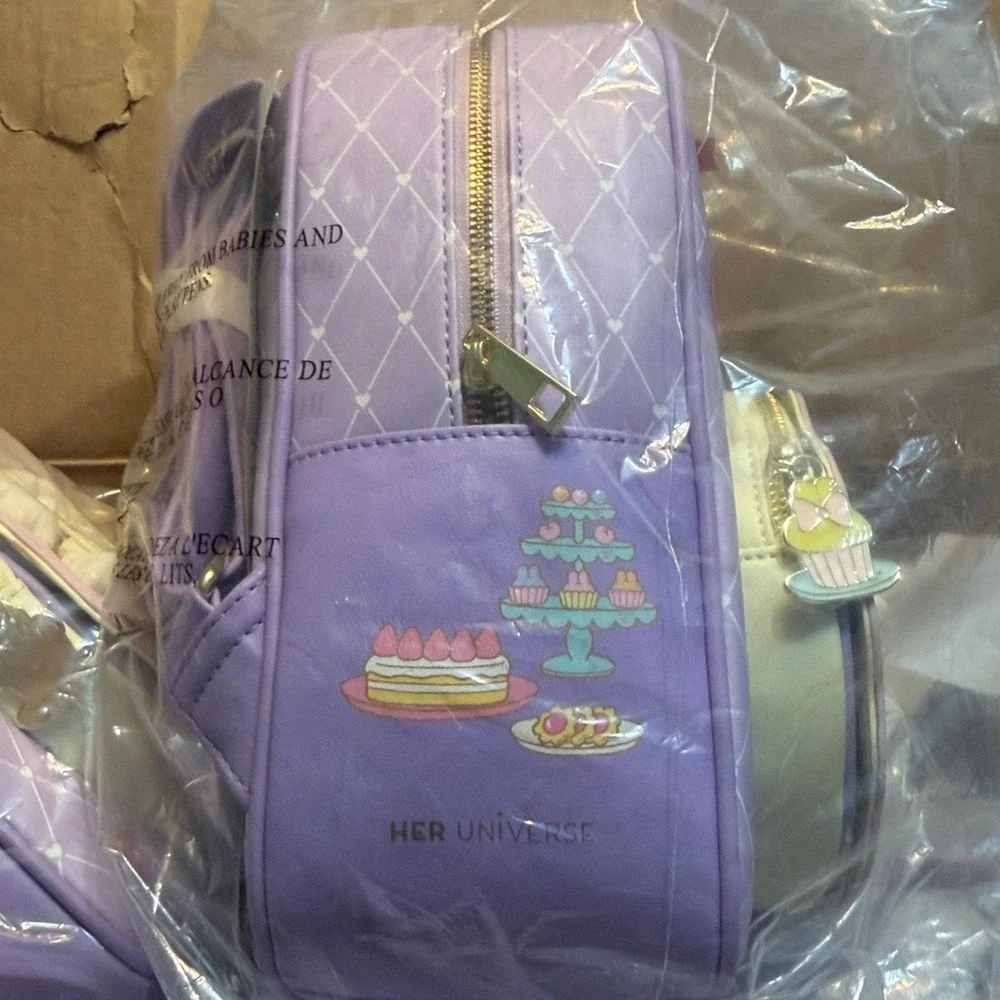 My Melody Kuromi Cake Mini Backpack & Wallet Sanrio Sweet‎ Piano Purple NWT